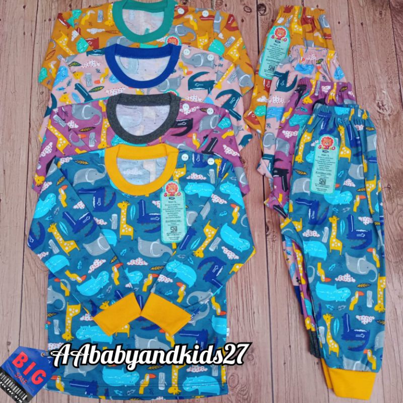 TERBARU DAN TERLARIS!!!SAMLEO SETELAN BAYI LENGAN PANJANG KANCING BAHU FULLPRINT UK M L XL SNI