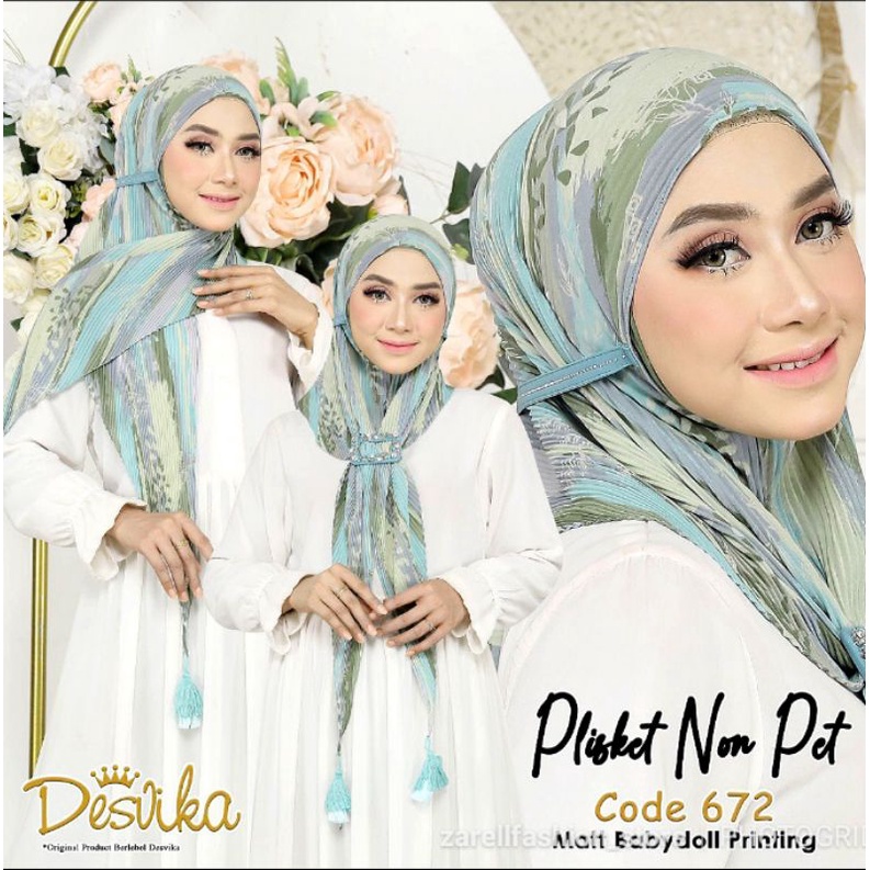 ZARELLFASHION - JILBAB PLISKET MOTIF GESPER / DESVIKA HIJAB 672