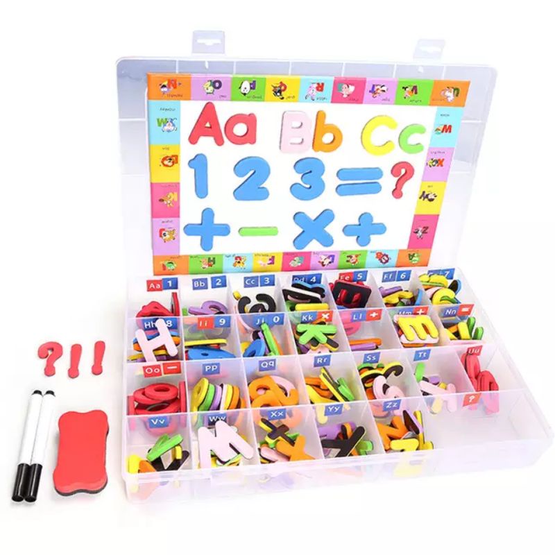 magnet letters 256 pcs terlengkap huruf &amp; angka terbaru / eva foam movable alphabet magnets letter / media belajar anak terlengkap magnet letters 234 &amp; 256 pcs / eva foam movable alphabet magnets letter