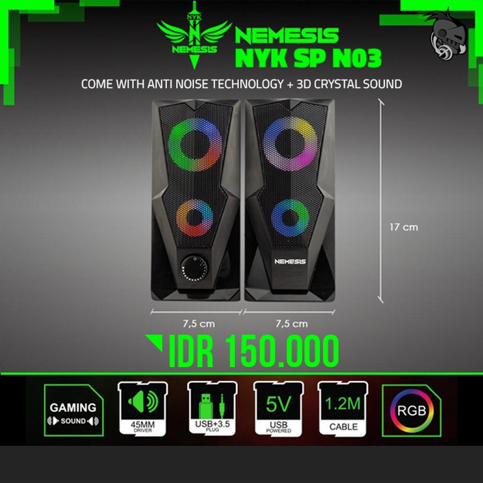 NYK SP-N03 RGB Gaming Speaker with 3D Sound