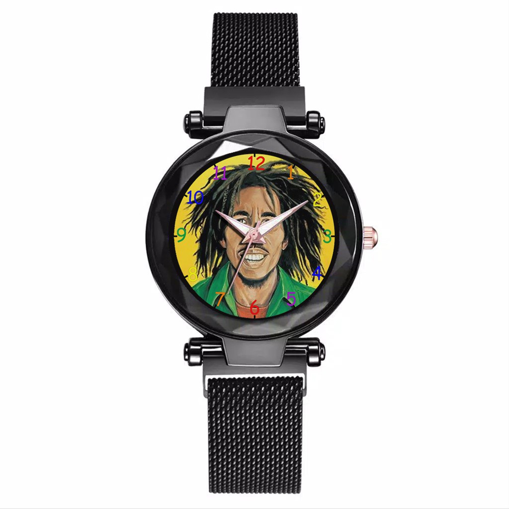 Jam Tangan Wanita Custom - BOB MARLEY Free Box &amp; Batre Cadangan