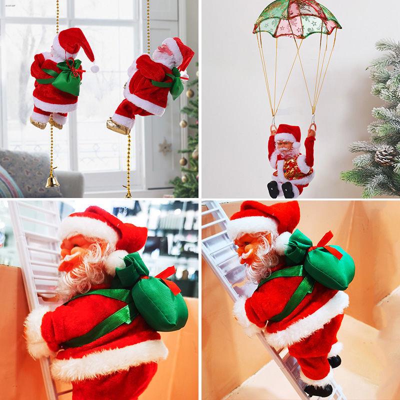 

┅❒✾Listrik Santa Claus Climbing Manik Tangga Parasut Boneka Mainan Anak Hadiah Natal Ornamen