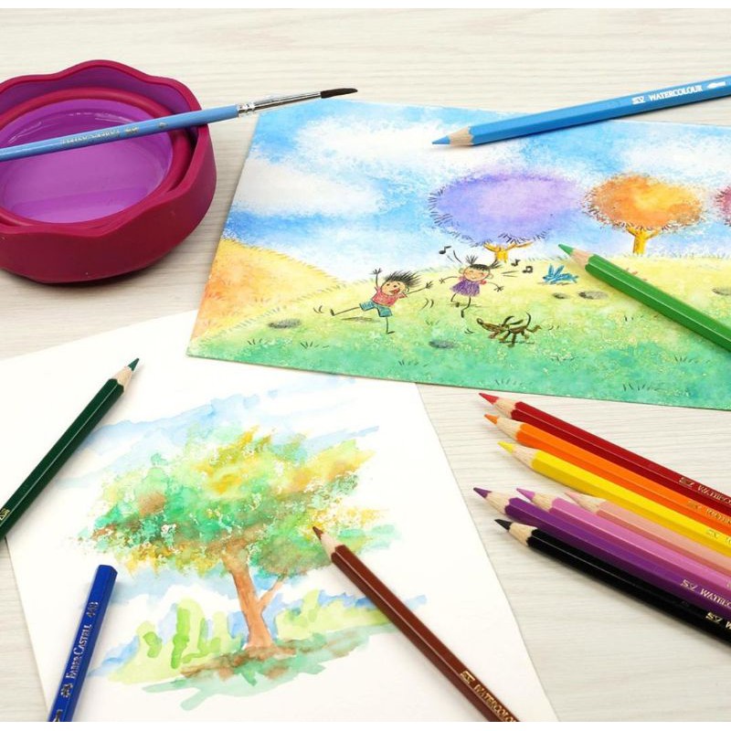 

RK watercolour 12 panjang pensil cat air faber castell