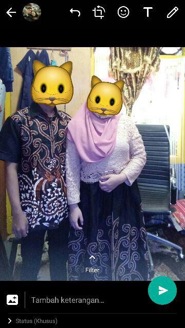 Zola_batik Batik Couple Gamis Brokat Lengan Pendek 2699 Lemah Teles