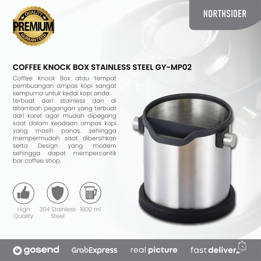 COFFEE KNOCK BOX STAINLESS STEEL | TEMPAT AMPAS KOPI ESPRESSO GY-MP02