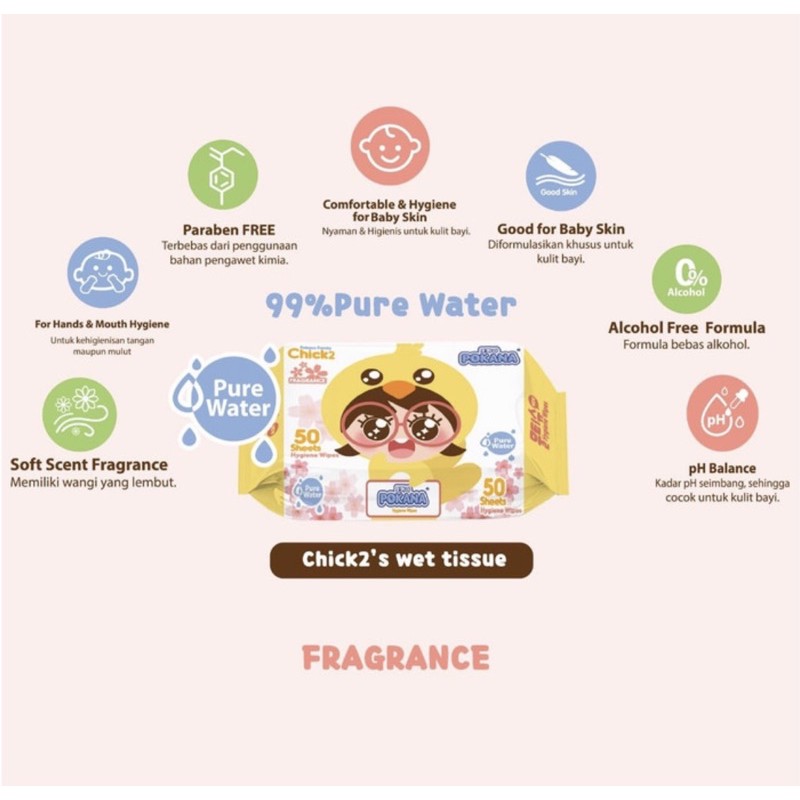 Pokana Pure Water Hygiene Wipes Fragrance