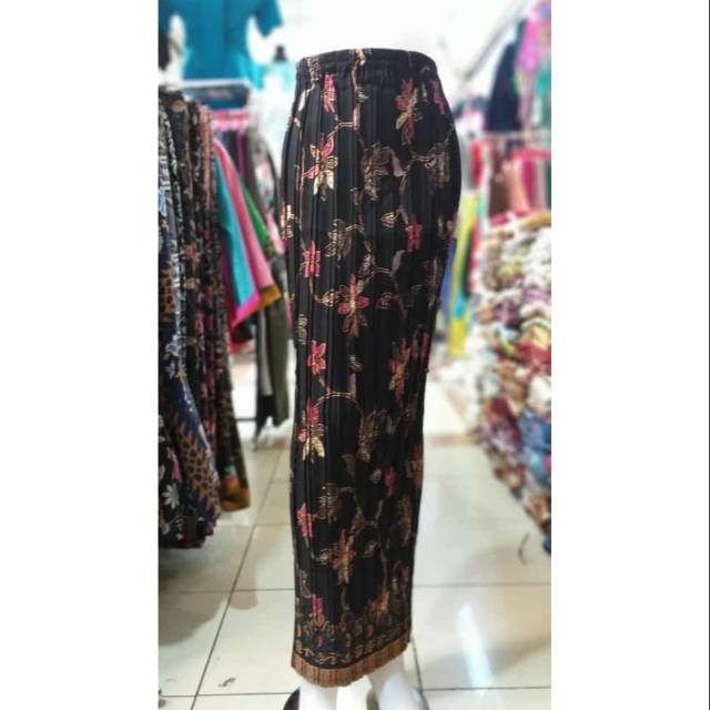 Rok plisket dasar warna HITAM