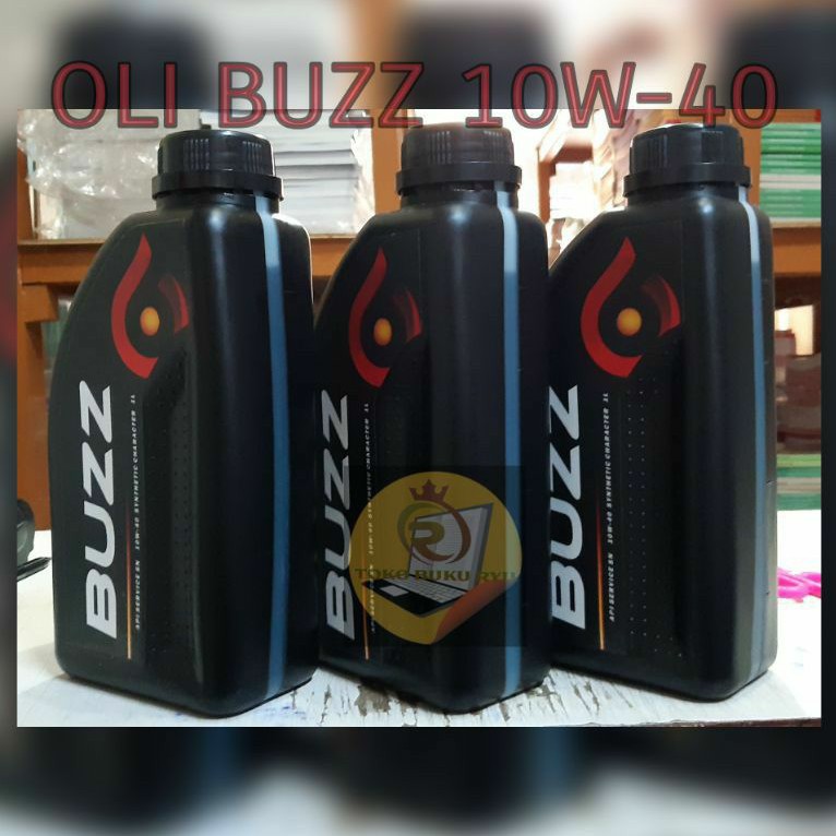 OLI BUZZ - 10W-40 1 L - OLI MOTOR MOBIL #bonus sticker original