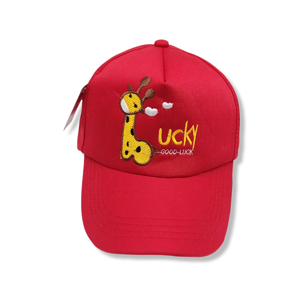 10.10 Topi Anak Lucky Good Luck BordirJerapah / Topi ANAK Jerapah TERMURAH