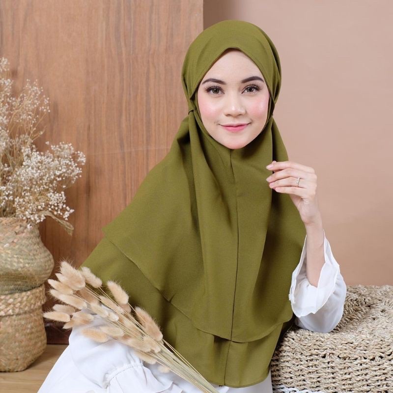 Jilbab khimar bergo Maryam 2 layer bahan diamond