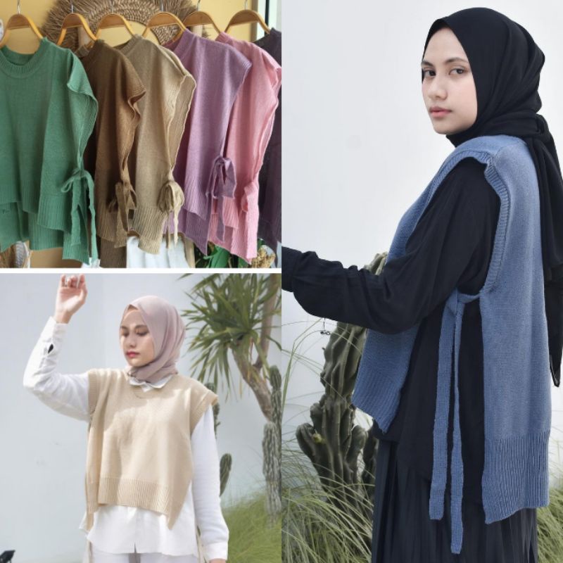 KIRANAOFFICIAL - ( COD ) KAMINARA VEST WANITA RAJUT