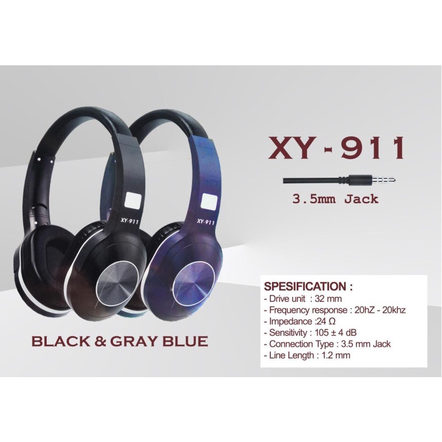 HEADPHONE XY-911 HEADSET GAMING XY 911 Kabel Jack 3.5mm