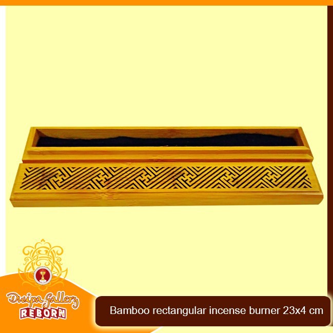 Bamboo Rectangular incense burner 23x4 cm (C)