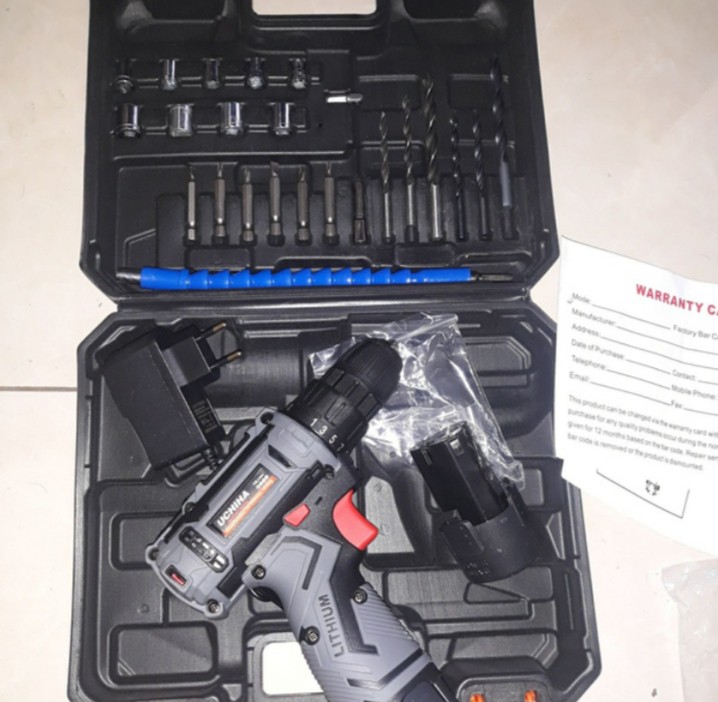 Bor Uchiha Mesin Bor Baterai Type 15vf Uciha Cordless Drill Charger Tembok Besi Kayu