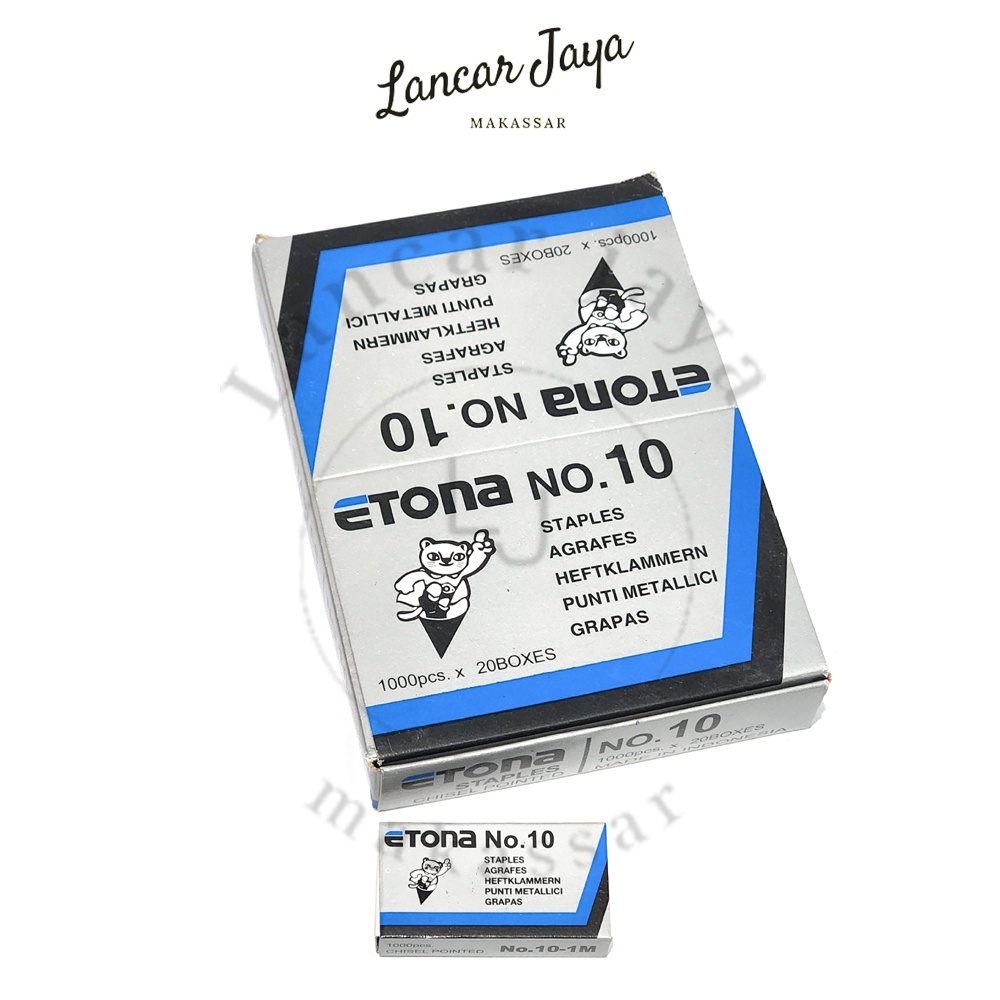 

[1 KOTAK / 20 BOX] Staples Isi Stapler Refill Stapler Etona No. 10