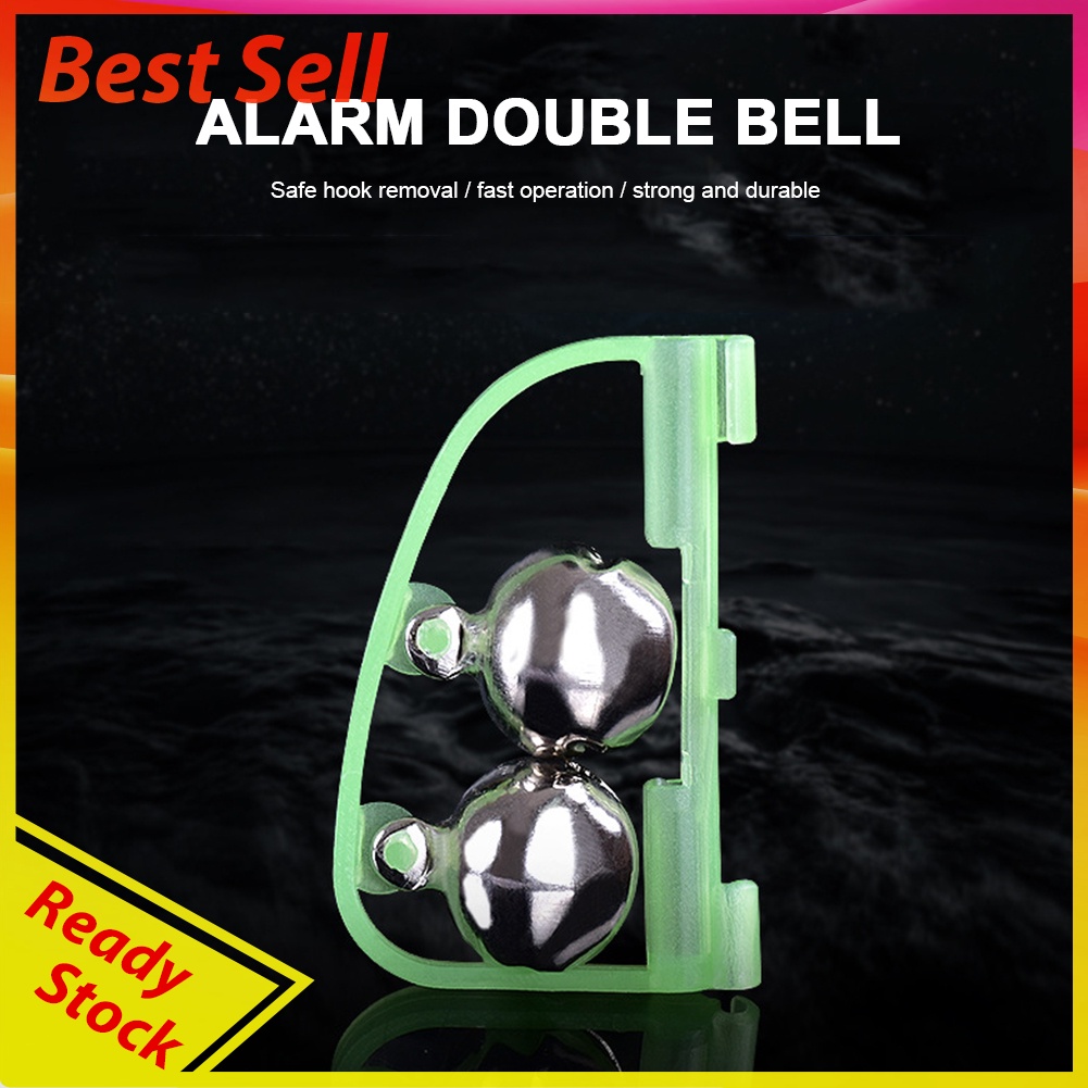 10pcs/Set Luminous Twin Bells Fishing Bite Alarms Portable Fishing Tackle