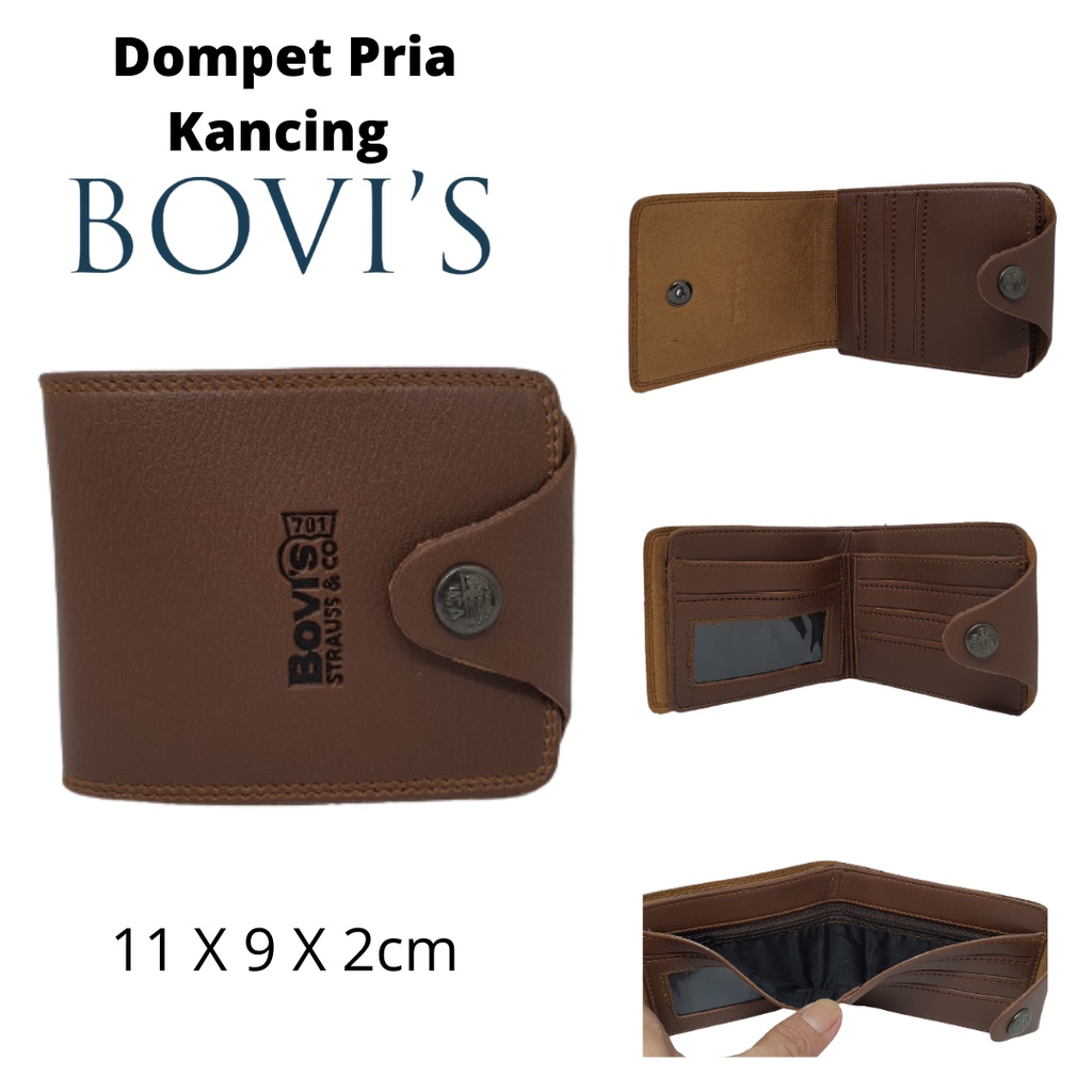 Dompet Pria Cowok Bovis Kancing Original Harga Murah Model Keren Anak Muda Terbaru dan Kekinian Kualitas Distro Bahan Premium