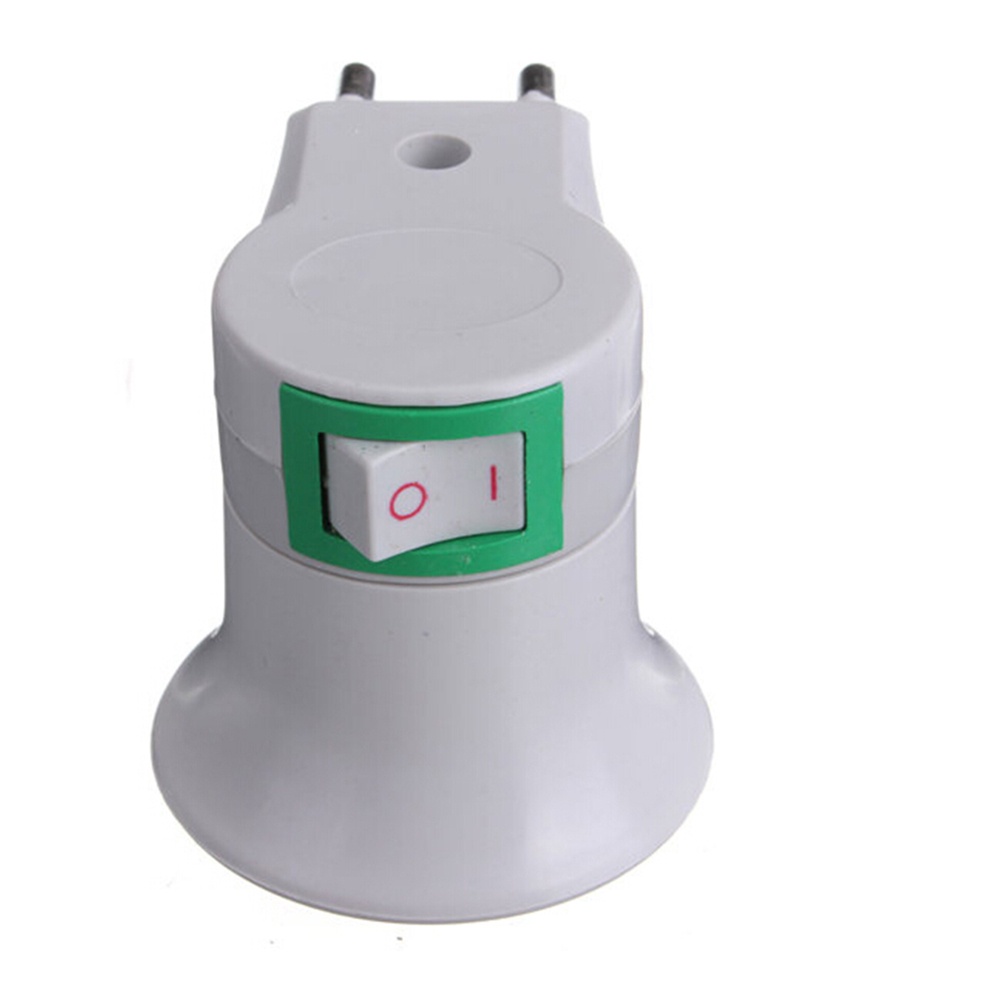 (LUCKID) Adapter Konverter socket Lampu LED E27 Male Ke Tipe EU