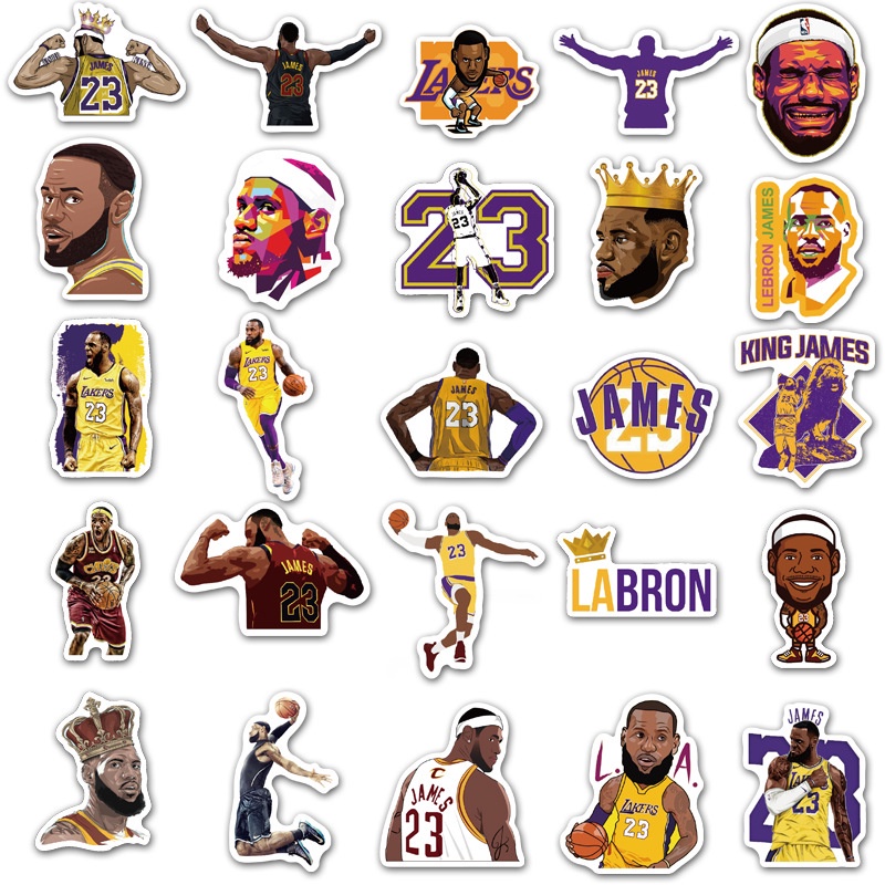 50 NBA basketball superstar Lebron James stickers personalized suitcase guitar computer notebook waterproof stickers