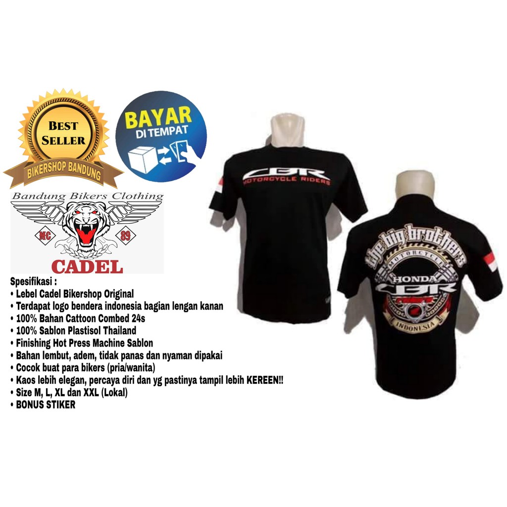 Bayar Di Tempat Baju Kaos Honda Cbr 150r Bikers Touring Pria