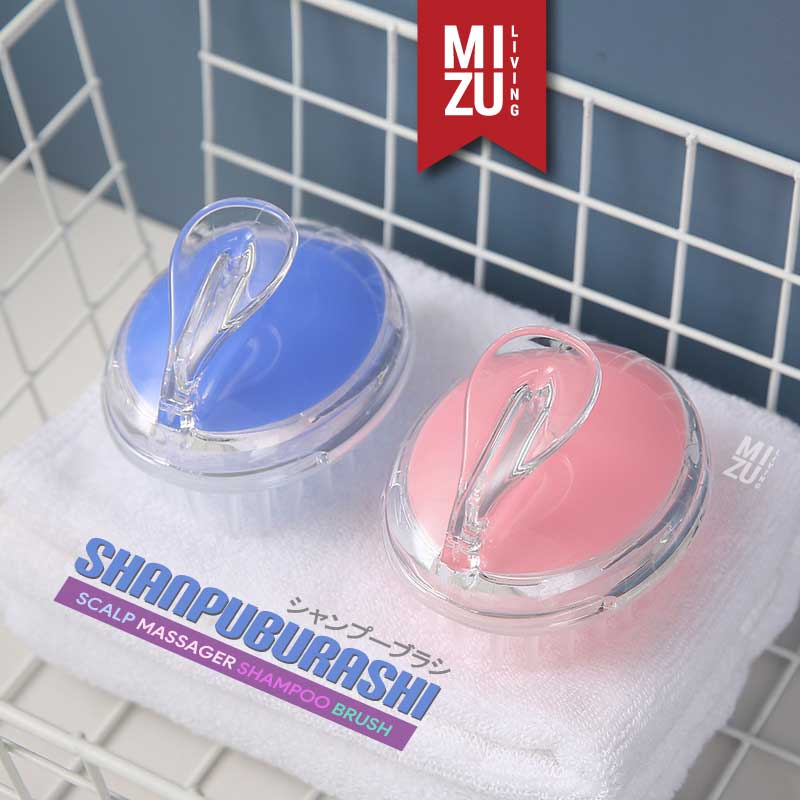 MIZU SHANPUBURASHI Scalp Massager Shampoo Brush Sisir Keramas Silikon Premium Sisir Pijit Kulit Kepala Sisir Rambut Sikat Cuci Rambut Ketombe