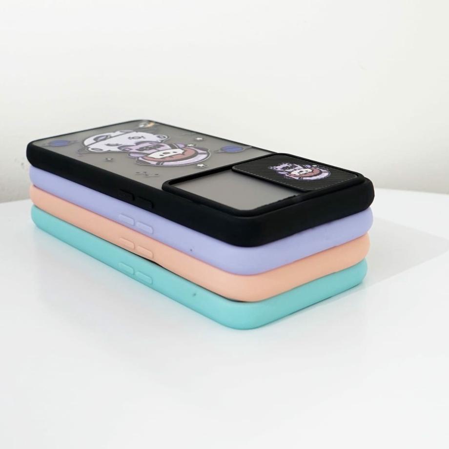 Kekinian - KG01 Case Slide Kamera Protek Karakter + Tali Oppo A16 A54 A3S A5S A53 - Kesing Hp Oppo A