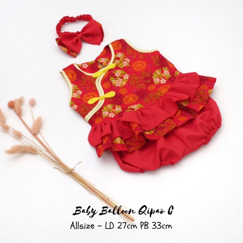 SETELAN IMLEK ANAK PEREMPUAN DRESS CHEONGSAM BABY DRESS / Baju setelan atasan cheongsam celana free bandana imlek XIAO MEI MEILI sincia fashion anak bayi perempuan cewek free bando