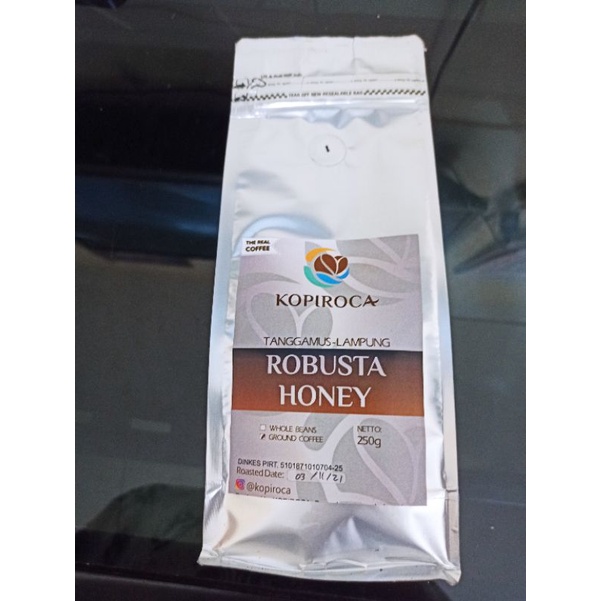 

Kopi bubuk ASLI Lampung 250g, Fine Robusta Tanggamus Honey.