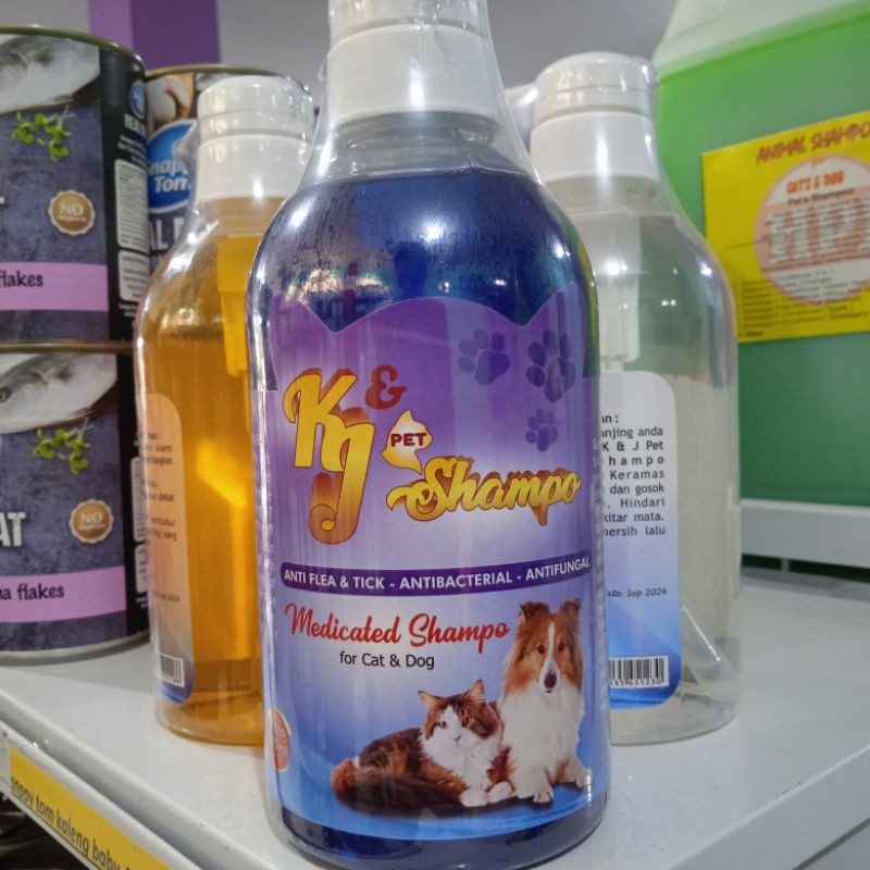 Shampo Kutu + Jamur + Conditioner Kucing dan Anjing 500ml - K&amp;J sampo Hewan