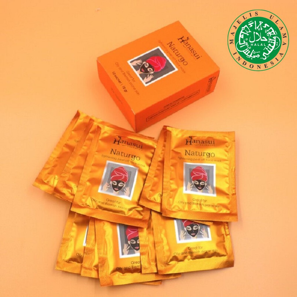 (SACHET) HANASUI Naturgo Black and Gold | Masker Peel Off Masker Wajah Maskaer Lumpur