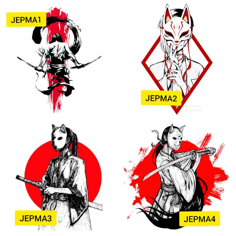 Tato Temporer jepang Tato animasi Tato anime Stiker Tato Minimalis - JEPMA