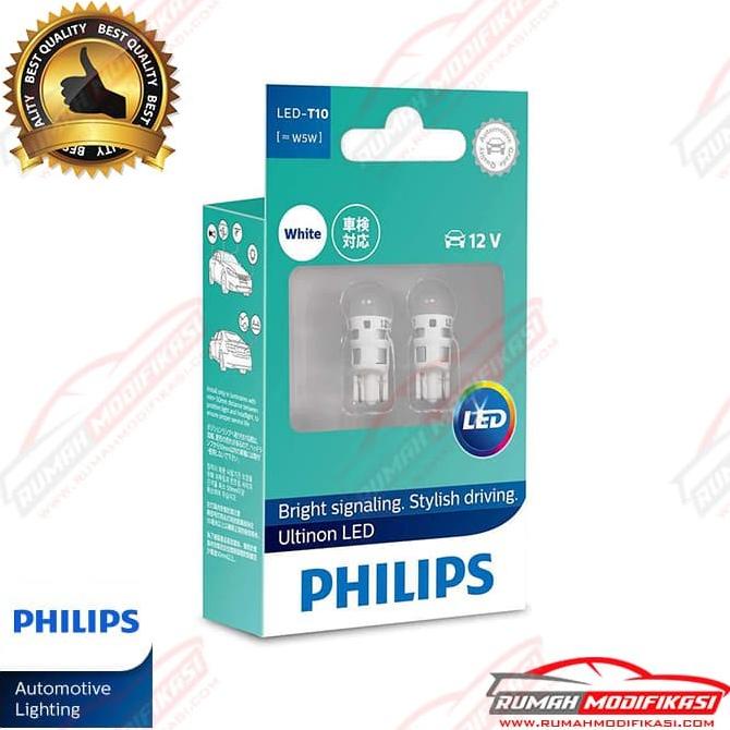 PHILIPS - ULTINON LED - T10 - W5W - LAMPU SENJA - LED - WHITE