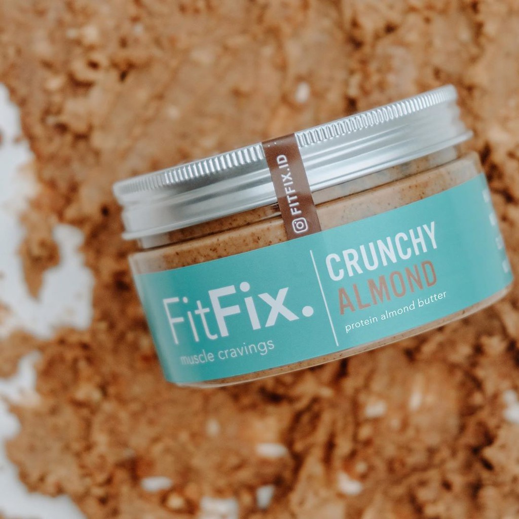 

Fitfix / Selai Sehat / Almond Butter / Whey Protein Isolate - High Protein Crunchy Almond Spread