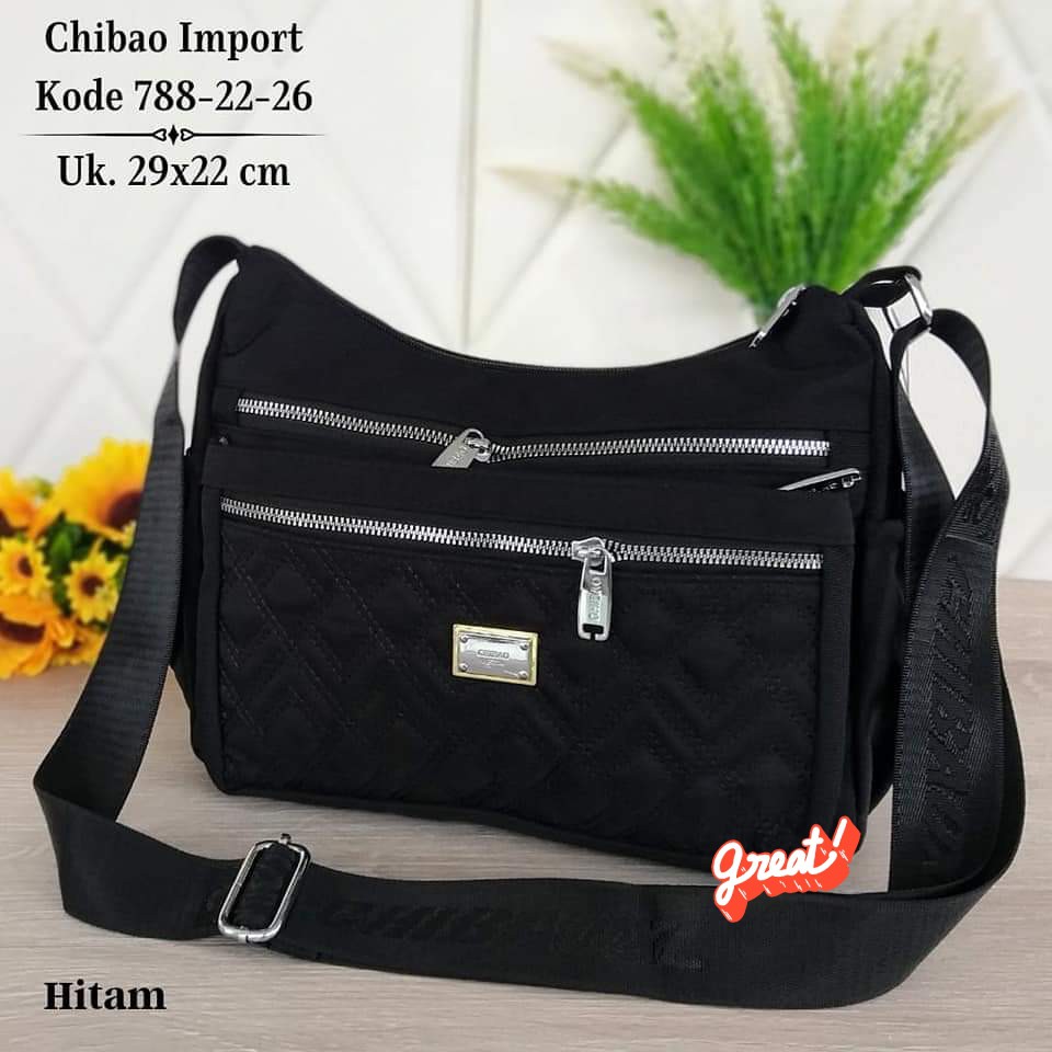 Tas Slempang Wanita tas Slempang Chibao bahan kanvas kode 788-22. Tas Chibao Import Terbaru bisa COD