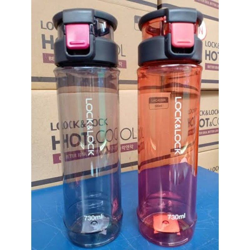 Lock&Lock Exclusive One Touch Handle Bottle 730ml HLC955RED - HLC955BLACK -botol minum - botol lucu