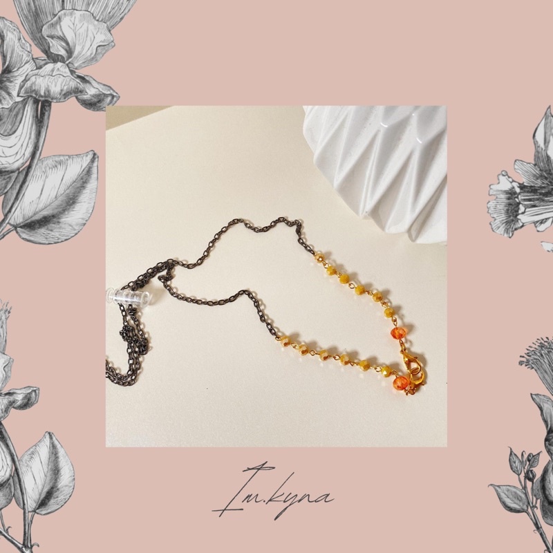 Strap Masker 2in1 Konektor Tali Masker Kalung Hijab Aksesoris Masker Strapmask Mutiara Rantai Korea 