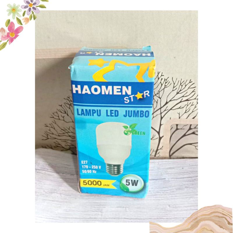 TM | BOHLAM 5 WAT | HAOMEN STAR LAMPU LED JUMBO | 170-250V | BOHLAM | 100% ORIGINAL [ BISA COD ]