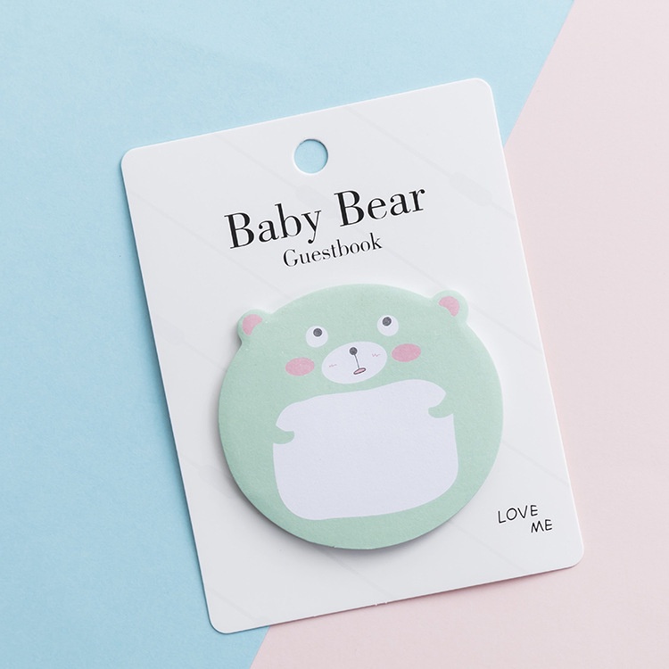 Sticky Note Lucu Post It Note Memo Kertas Tempel Note Tempel Sticky Notes Transparan Galaxy Gradient Gradasi Planet Scrapbook Jurnal Label Index Catatan Sekolah Kantor Office Deco Cute Lucu Imut-Bear Hijau