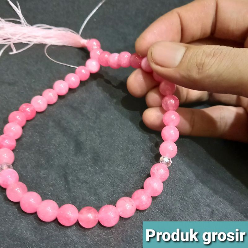 TASBIH BATU PINK ROSE QUARTZ 8MM 33BUTIR