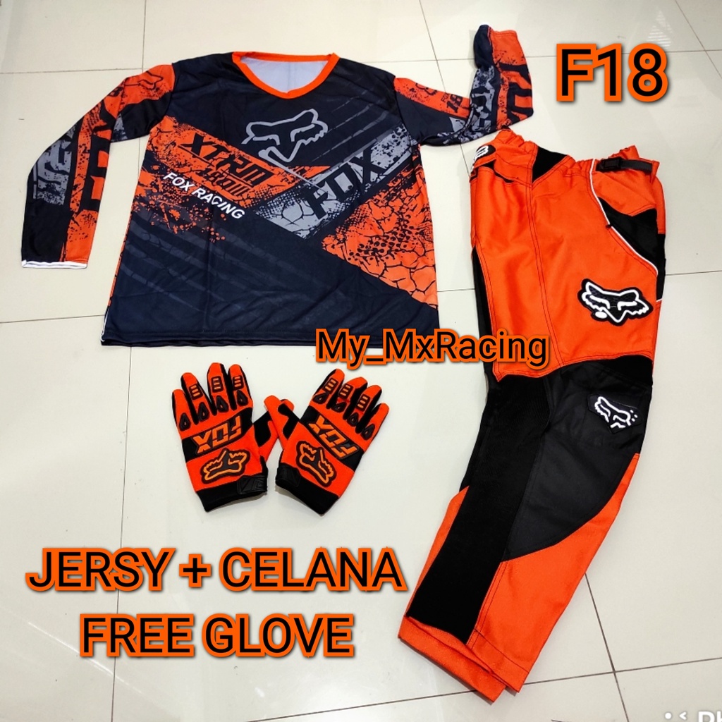 Jerseyset TRAIL CROSS- PROMO Jersey set Trail - BISA BAYAR DI TEMPAT Jersey &amp; Celana Motocross - Jersey Trabas F18 - Jersey Stelan MX Cross - Satu Set Jersey &amp; Celana FREE GLOVES - Jersey PREMIUM - Celana Cordura