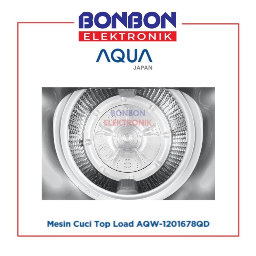 AQUA Mesin Cuci 1 Tabung 12KG AQW-1201678QD Top Loading 12 KG