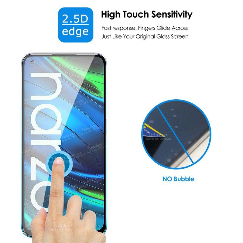 PROMO Tempered Glass REALME NARZO 20, 20 Pro, 20A TG Layar FULL COVER Black Premium/Anti Gores Kaca