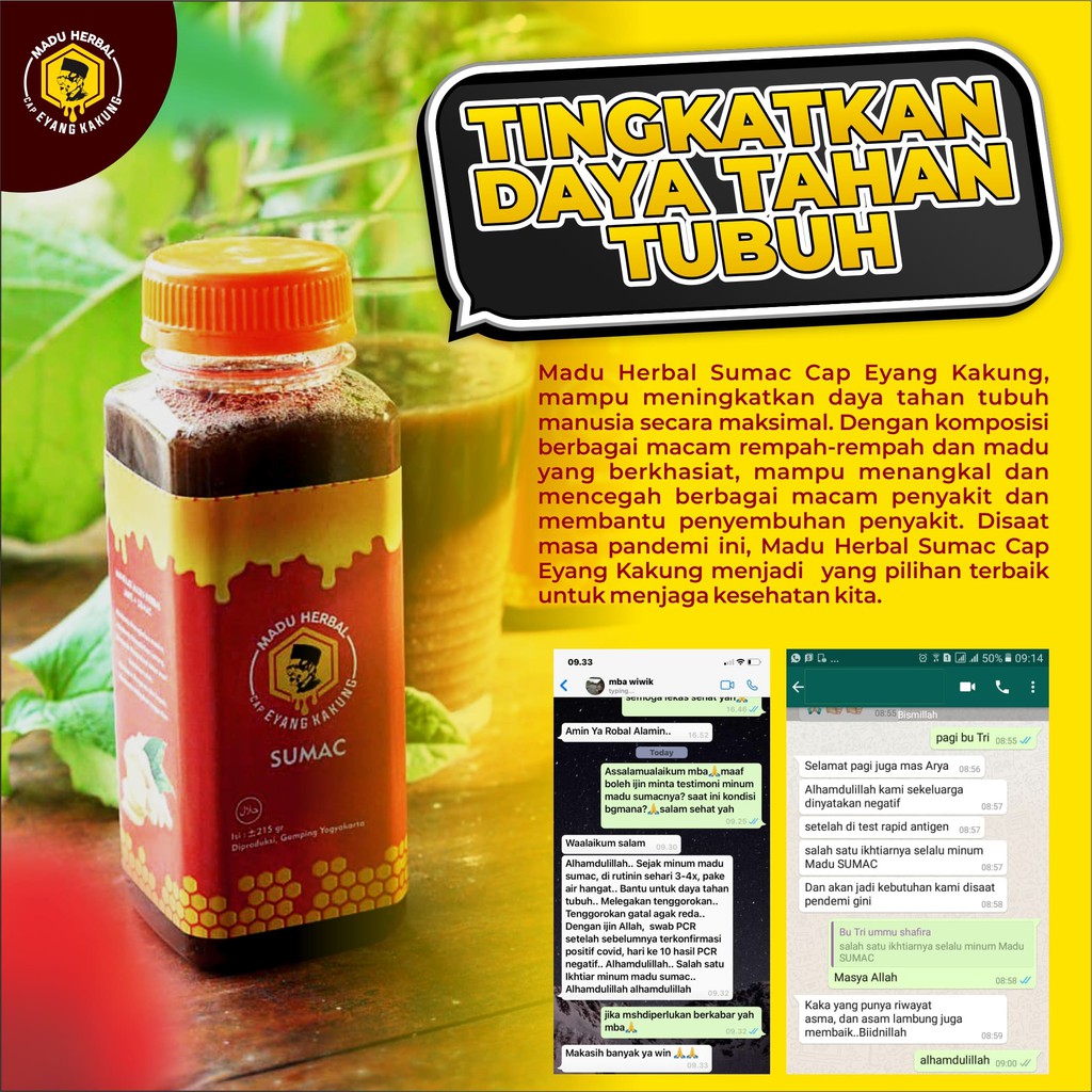 Madu Herbal Sumac ORIGINAL | Madu Sumac | Untuk Meningkatkan Imunitas Tubuh | 225 gr