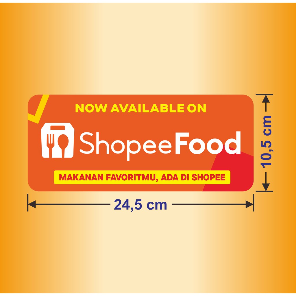 Sticker Shopee Food stiker ShopeeFood Vinyl Tahan Air 24,5 x 10,5 cm