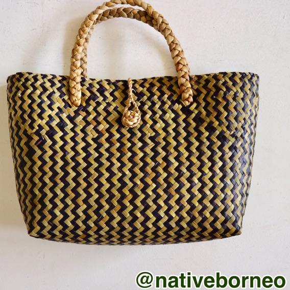 ☛ Tas Purun Midi Chevron [E011] - Tas Purun Midi Motif, Handbag Purun Motif, Tas Anyam Motif Ek ♫