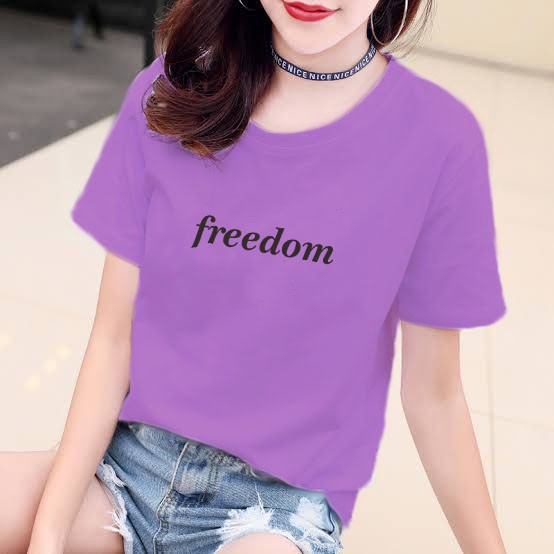 YOURSTYLE1119 - KAOS FREEDOM BAJU KAOS WANITA DISTRO UNISEX OVERSIZE JUMBO KEKINIAN TERLARIS