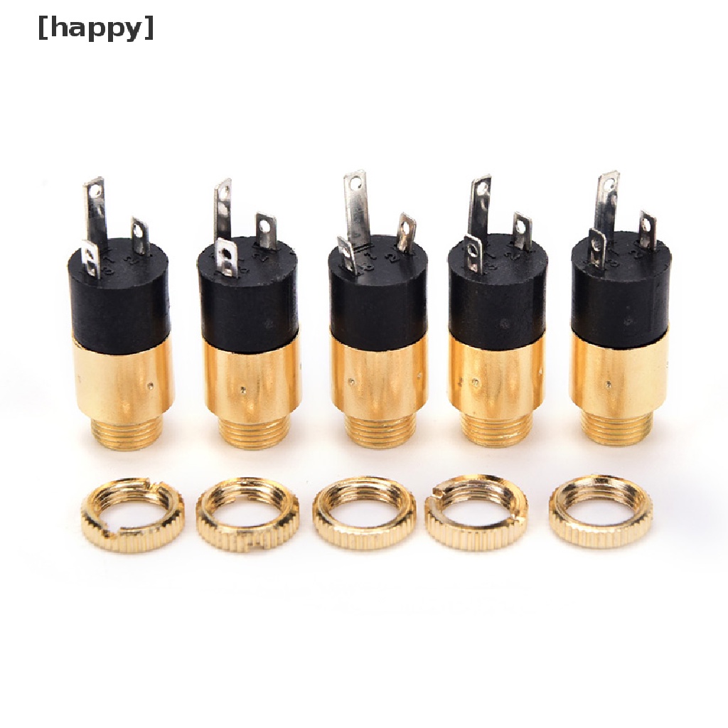 Ha 5pcs Pj392 Jack Audio 3.5mm Female Warna Emas Untuk Headphone