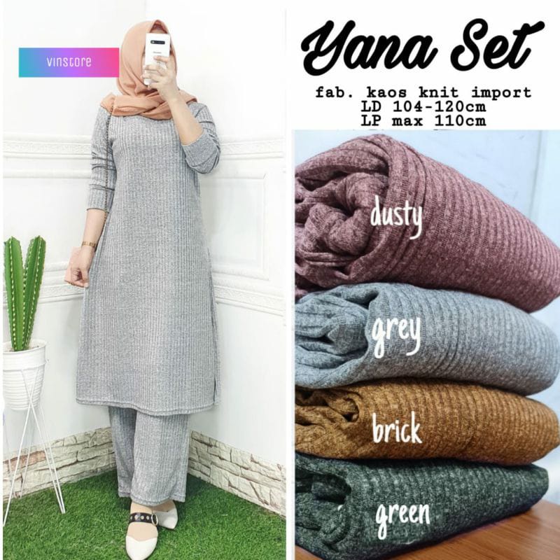 Baju Setelan Wanita Bj Stelan Wsnita Yana Set Fashion Muslim Stelan Perempuan Kekinian Set Wanita Im