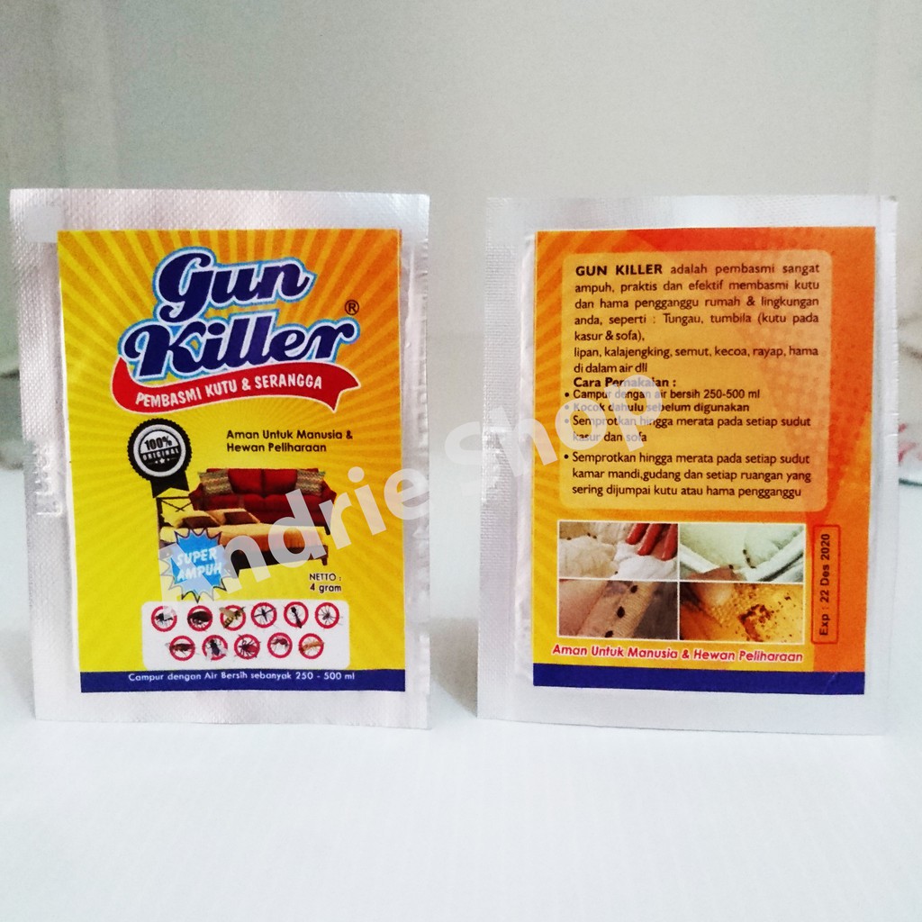 GUNKILLER SACHET Pembasmi Kutu Kasur Kutu Busuk Sofa Tembila dll