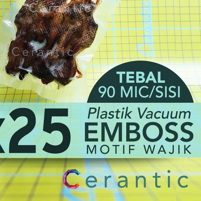 

◊ Plastik Vakum Embos 17 x 25 cm / Vacum Emboss / Vacuum Bag Embossed 17x25 isi 25 ☄